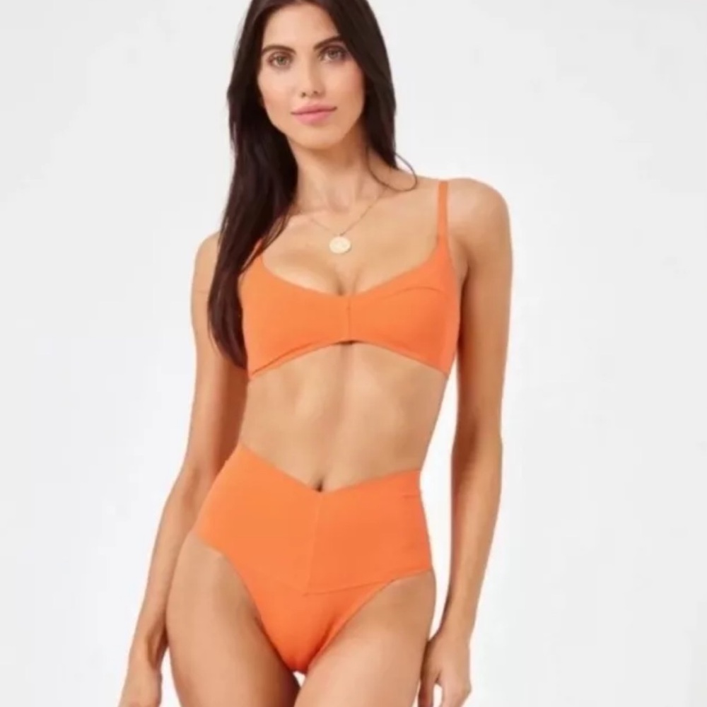 🧡L*Space Fused Alec Top & Ry Fused Classic Bottom Seamless Bikini Set, Size XS